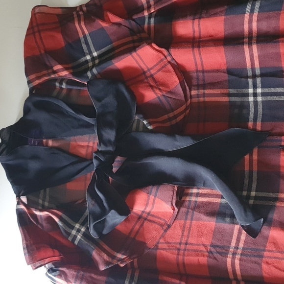 Ralph Lauren Purple Label Zandra Plaid Georgette Blouse - Picture 12 of 14